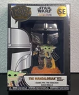 Funko POP! PIN Star Wars Mandalorian with Grogu CHROME SPecial Edition TARGET SE