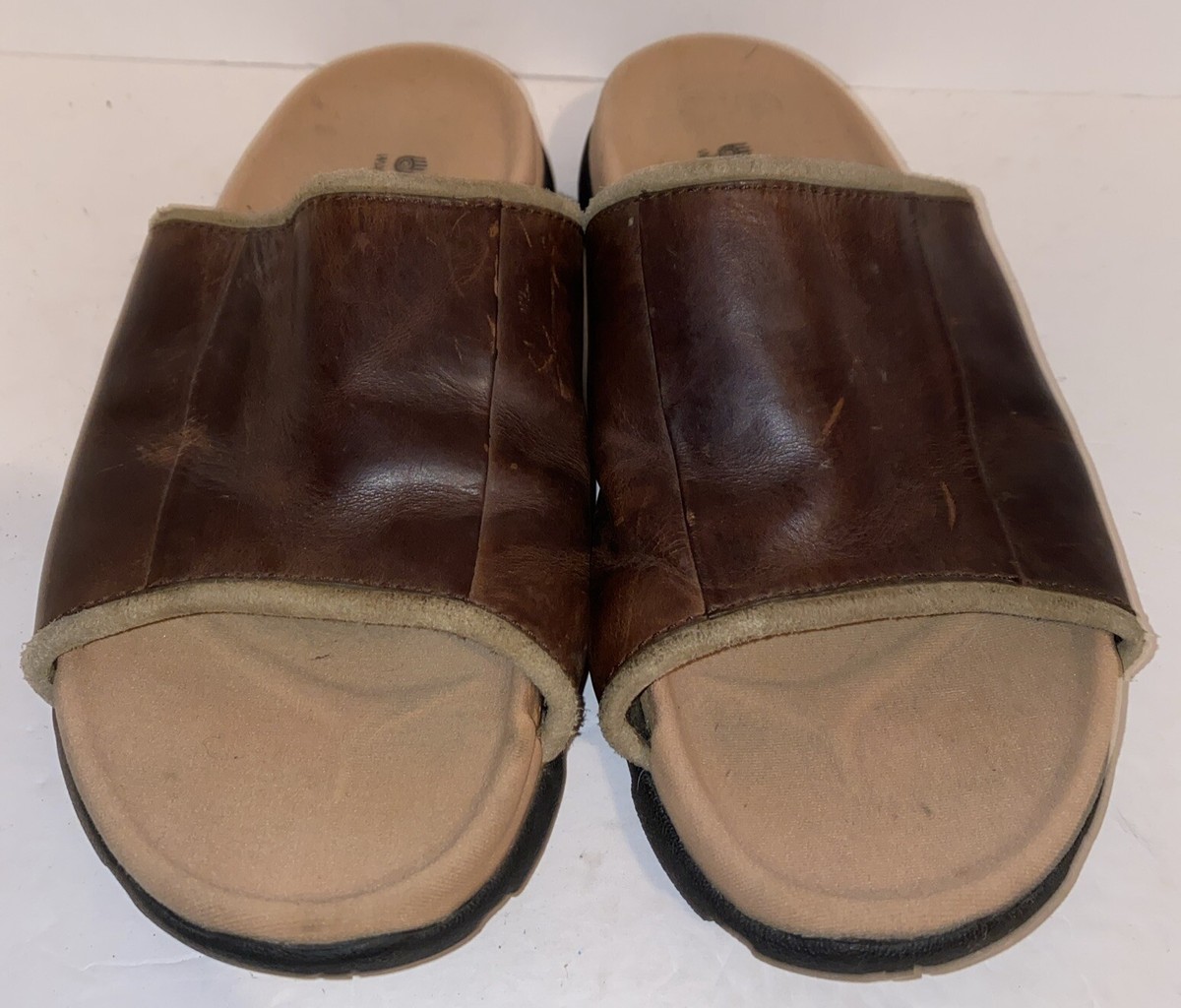 Teva Leather Slide Sandals Mens 10 Brown Shoc Pad Comfort Buckle Casual Shoes Teva 6543 Men main image 4