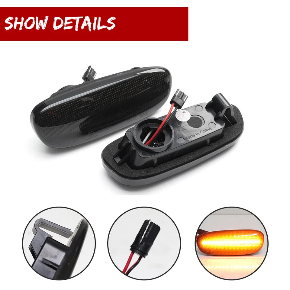 Luz de señalización lateral LED ahumada secuencial para 93-01 Subaru Impreza GC GM GF Foto 3 de 4