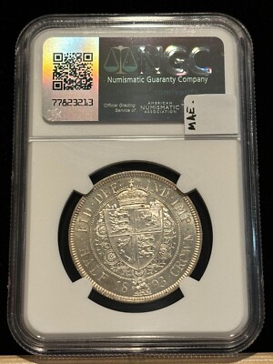 GREAT BRITAIN 1/2 Half Crown 1893, Queen Victoria, NGC MS 62