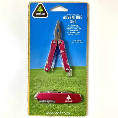 Dark Pink Multi Tool 6 Function Stainless Steel Pocket Knife & Micro Pliers Set