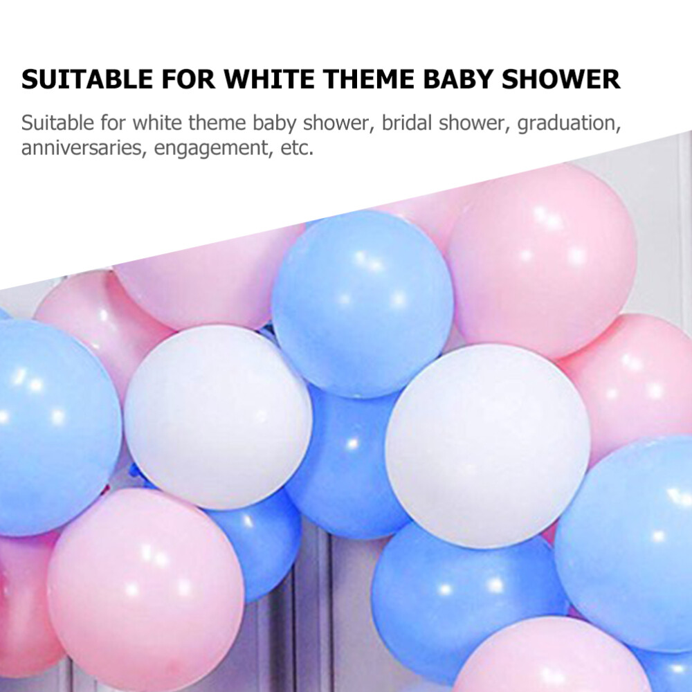 100 Pcs White Balloons Bulk Wedding Arch Kit Latex Party Man Supplies