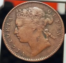 STRAITS SETTLEMENTS 1901 1/4 CENT KM14