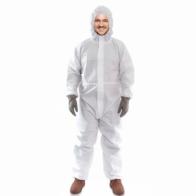 Hazmat Suits Disposable Coveralls Medium - 5 Pack