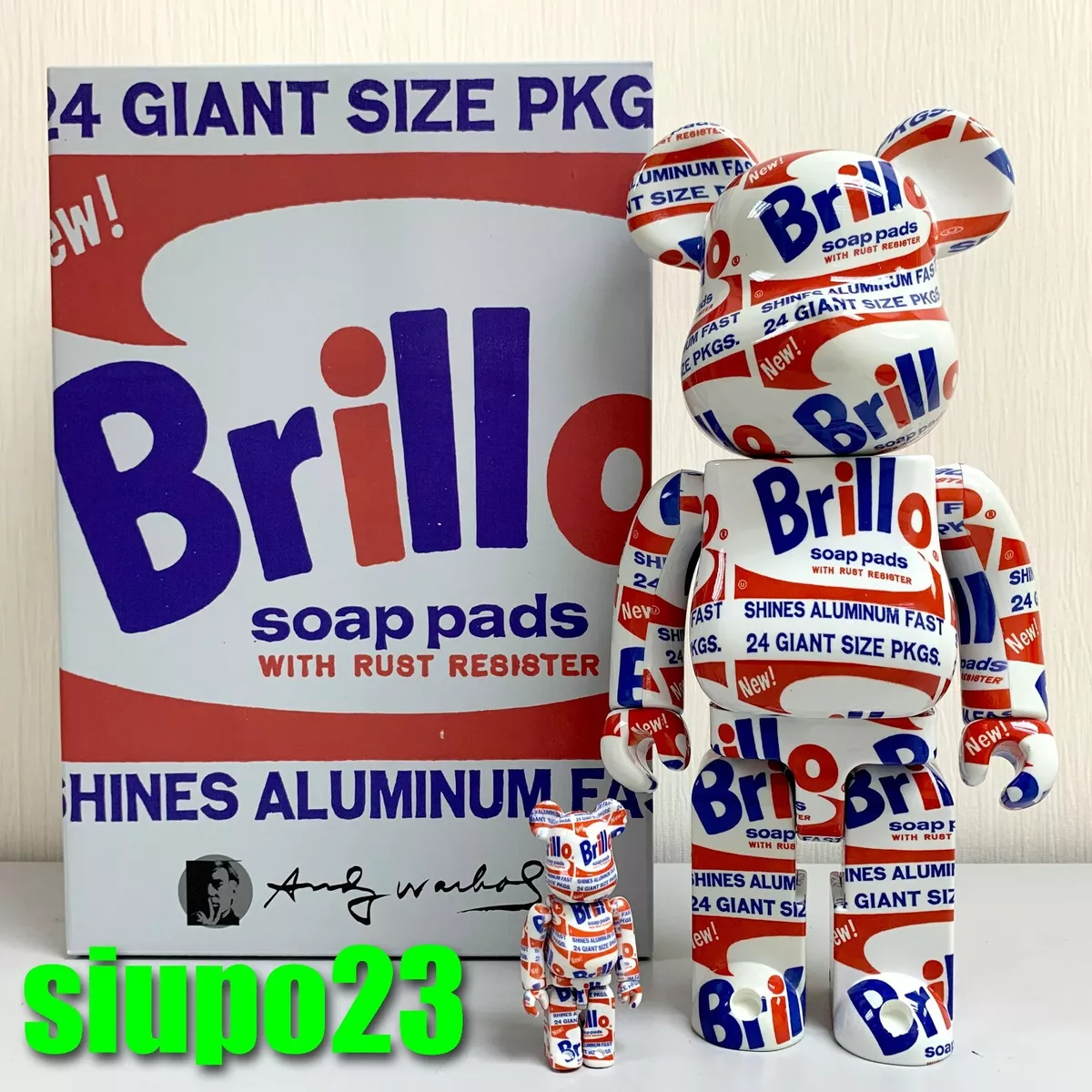 Medicom 400% + 100% Bearbrick ~ Andy Warhol Be@rbrick Brillo