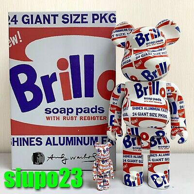 Medicom 400% + 100% Bearbrck ~ Andy Warhol Be@r brick Brillo Medicom 400% + 100% Bearbrck ~ Andy Warhol Be@r brick Brillo