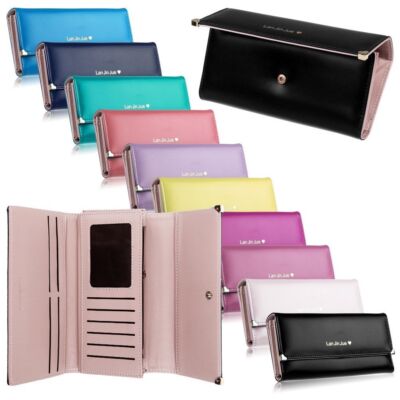 Women's Leather Wallet Trifold Card Holder Case Cell Phone Clutch