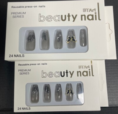 False Nails Art Artificial Fingernails Long Fake Nails Press on Nails 24pcs
