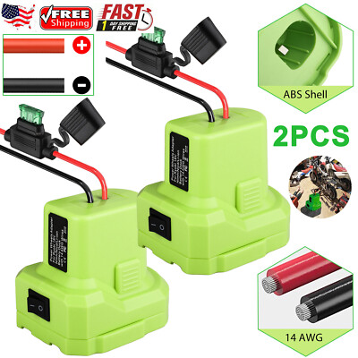 2/1Pcs DIY Power Wheels Battery Adapter Converter 14 Gauge w/Fuse for Ryobi 18V