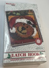 Caron International -Jingle Bear 4675 Latch Hook Kit 12" x 12" WonderArt
