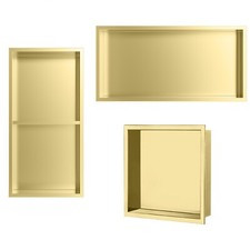 Stainless Steel Shower Niche Alcove Recess Waterproof Storage - Gold