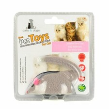 Cat  Kitten Wind-Up Running Mouse Toy   Interactive Plush Pet Play 3"
