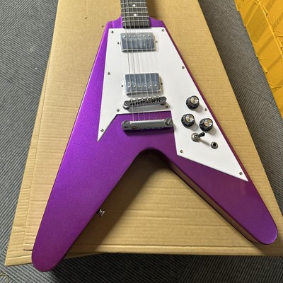 US Warehouse Flight V Electric Guitar 2H Pickup Silver Hardware 6th string