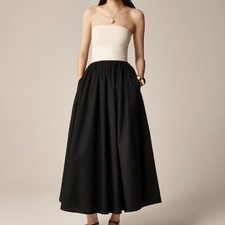 J. Crew Strapless colorblock mixy dress NWT Size 2X Minimalist Classic