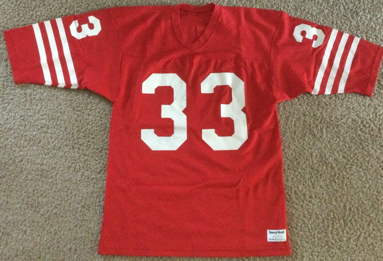 VTG SandKnit Mitchell 33 Red Football Jersey Men's … Gem