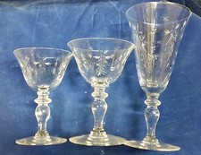Crystal/Glass 3 different size Glasses - 3 piece set(B12)