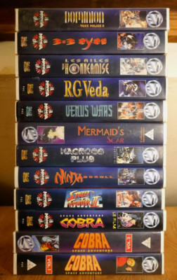 Manga Mania Video VHS Collection 12 Tapes Ninja Scroll 3x3 Eyes- FRENCH