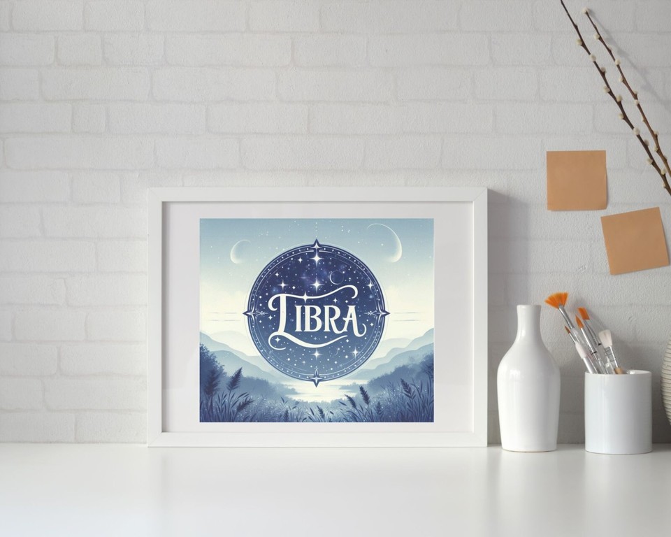 Libra Zodiac Art Star Sign Print Astrology Digital Download Printable