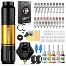PROFESIONAL Maquina De Tatuaje Kit Para Tatuar Tattoo Rotativa Pluma Inalambrico