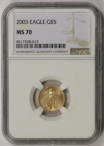 2003 Gold Eagle $5 MS 70 NGC Tenth-Ounce 1/10 oz.