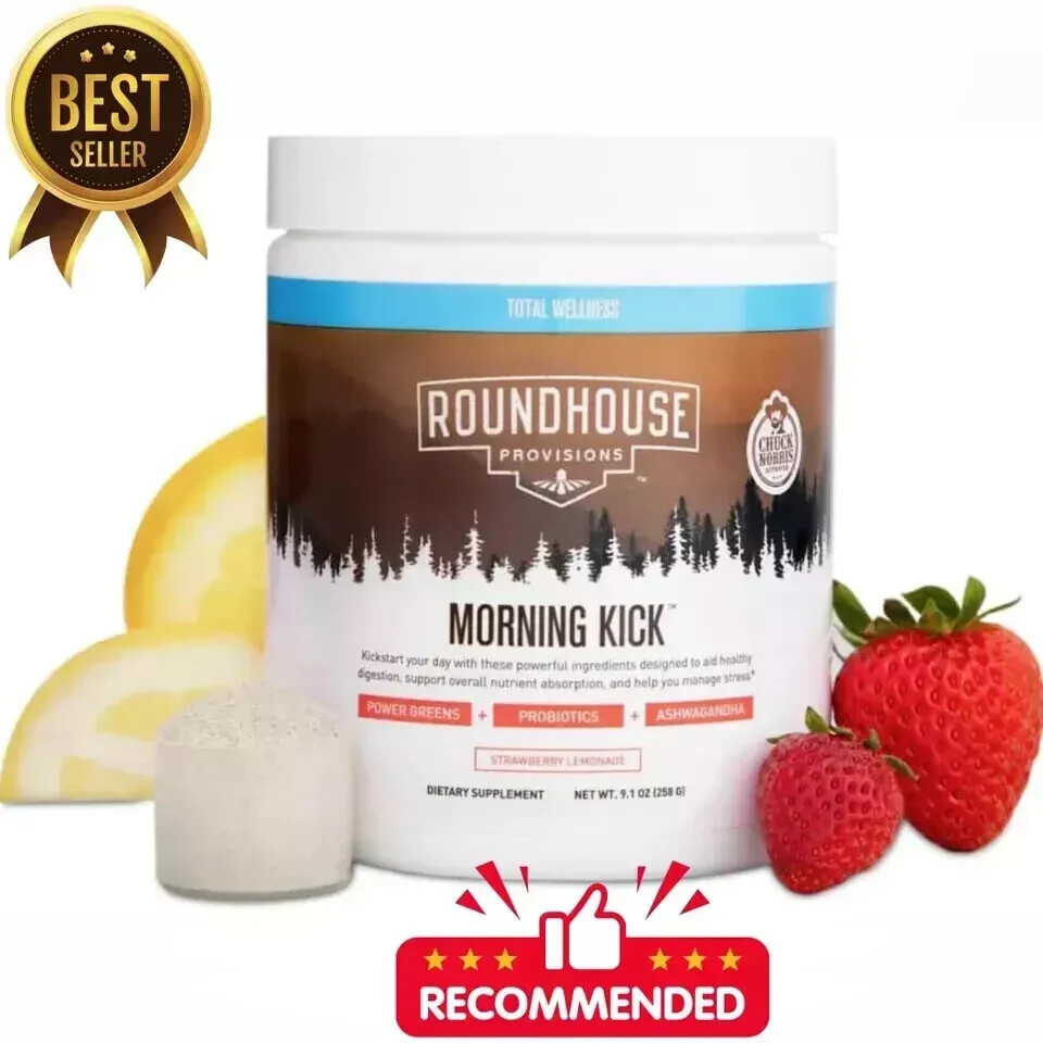 ROUNDHOUSE PROVISIONS MORNING KICK-DIGESTIVE POWDER-STRAWBERRY LEMONADE 9.1 0Z