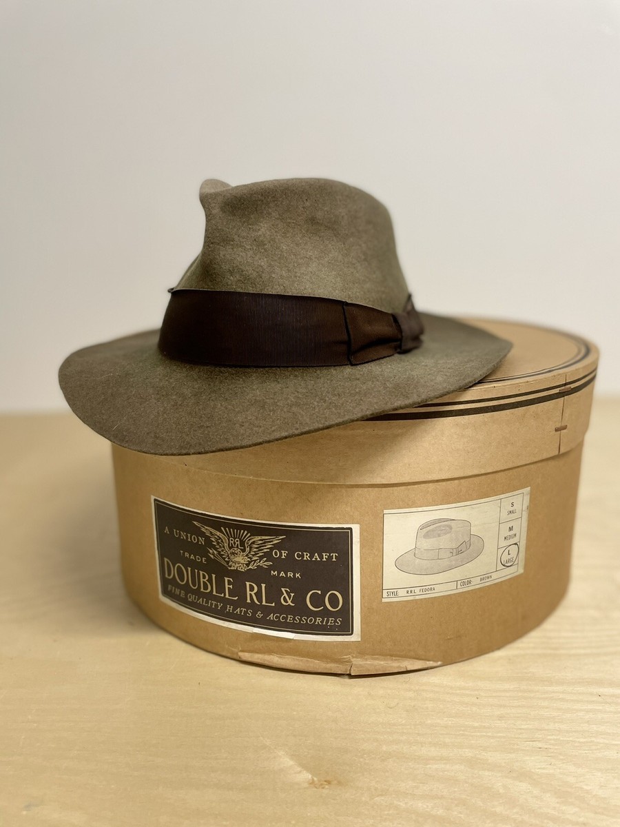 RRL Double RL Ralph Lauren Brown Fedora Hat Rabbit Fur Felt RRL Double RL Ralph Lauren Brown Fedora Hat Rabbit Fur Felt