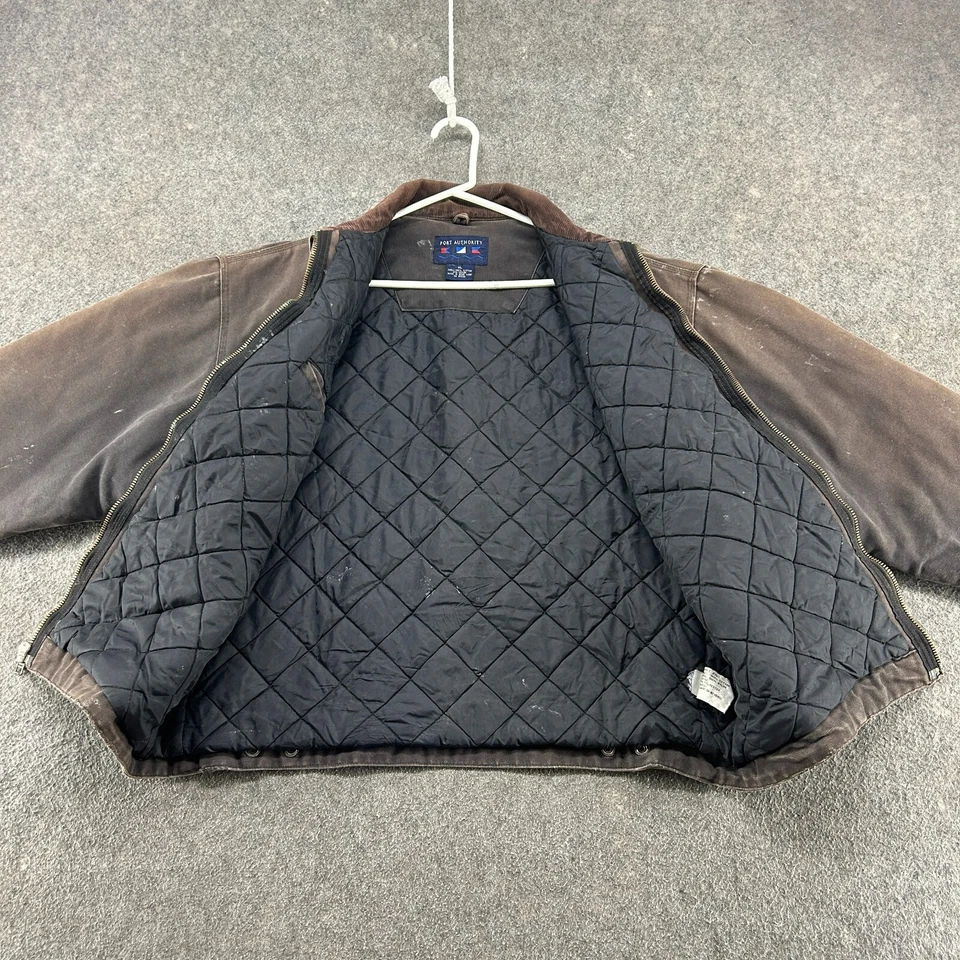 Chaqueta DE COLECCIÓN Detroit Para Hombres XL Negra Lona Ropa de Trabajo Desteñida por el Sol Envejecida Años 90 Foto 3 de 4