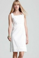Elie Tahari Brooklyn White Eyelet Sleeveless Dress 12