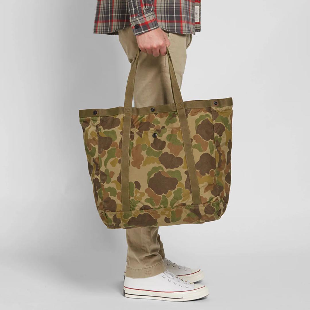 Double RL Packable Camo Tote Bag Nylon Military Style Used Double RL Packable Camo Tote Bag Nylon Military Style Used