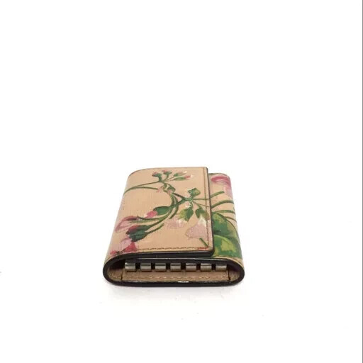 Authentic Gucci Flower Graphic 6 hook Key Case Leather Authentic Gucci Flower Graphic 6 hook Key Case Leather