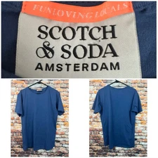 Scotch & Soda Amsterdam Organic Cotton T-Shirt Blue Medium Fun Loving Locals Y2K