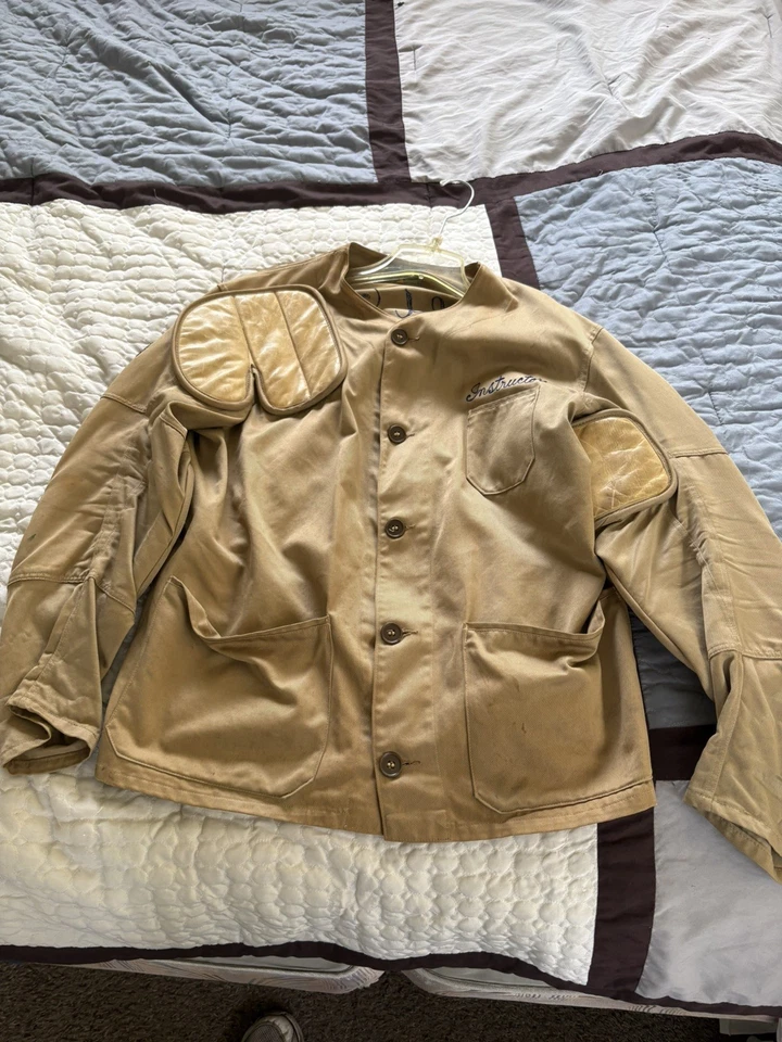 Chaqueta de tiro vintage años 40 10X imperial acolchada puntada de cadena talla 46 Foto 2 de 4