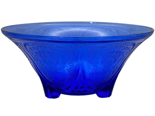 Hazel Atlas Blue Royal Lace 10" Footed Bowl Antique Depression Glass