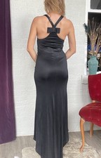 Vintage Gucci 2005 Tom Ford Era Black Slip Maxi Dress Open Back Evening GownSZ38