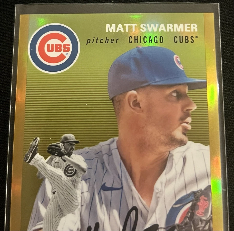 2023 Topps Chrome Platinum Matt Swarmer #29 Gold Parallel /50 Rookie RC Cubbies - Image 4 of 4