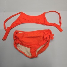 Little Miss Dune Deck Vintage Kids Neon Orange Bikini Two Piece Swimsuit