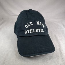 Old Navy Athletic Hat Youth OS Black Strapback Baseball Cap Embroidered Minimal