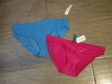 2-PACK SOMA MESH/SENSUAL BIKINI PANTIES IN BLUE/PINK SIZE SMALL