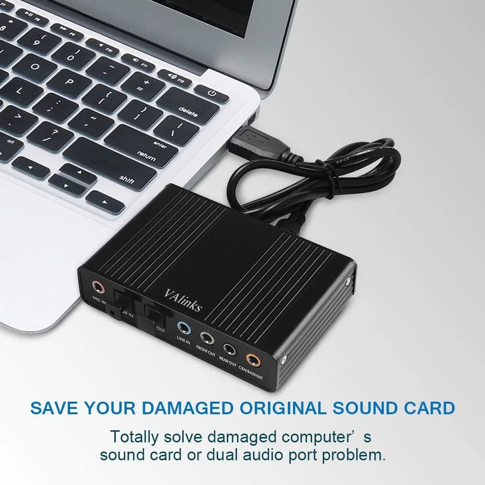 USB 2.0 External Sound Card 6 Channel 5.1 Surround Optical S/PDIF Audio Sound... - Image 2 of 4