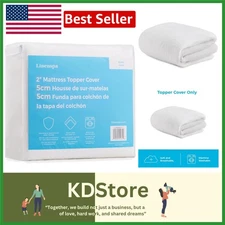 Breathable Zippered Queen Mattress Topper Cover – Washable & Non-Slip