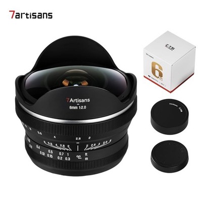 7Artisans 6mm F2.0 APS-C Fisheye Prime Lens for Canon Sony Nikon Fuji M43 Camera