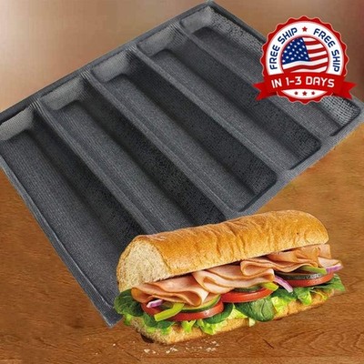 5 Moldes pan de silicona flexible reutilizable perforado para antiadherente