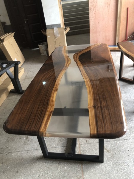 Tische Epoxid Harz Esstisch Holz Massive MöBel Wasserfall Epoxy Tisch Giessharz-image