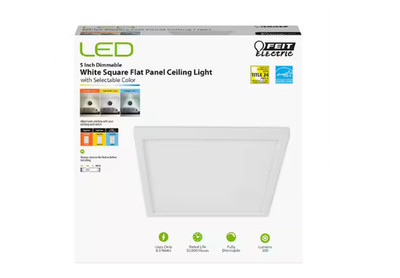 Feit Electric 5 in. 8-Watt Title 24 Dimmable White Integrated LED Square Flat