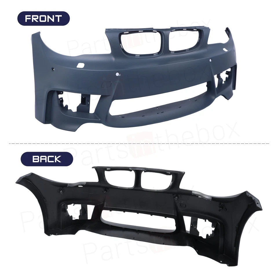 1M Style Front Bumper Fog Lamps Grille For 08-13 BMW E82 E88 1 Series 128i 135i - Imagem 3 de 4