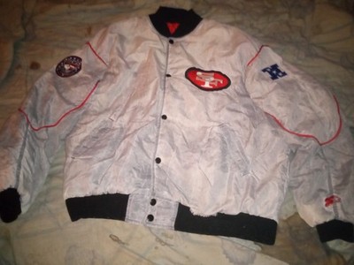 Vtg 90s San Francisco 49ers NFL Starter Acid Wash Jacket USA Size L RARE