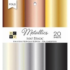 DCWV 6"x6" Foils Cardstock Stack 20pcs - Metallics