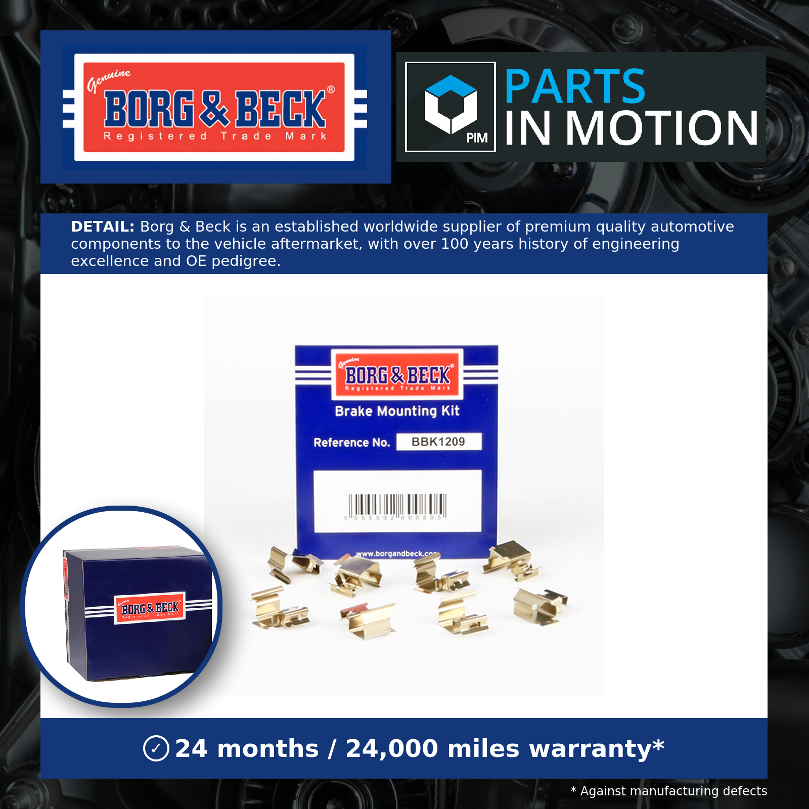 Brake Pad Fitting Kit fits OPEL B&B Genuine Top Quality Guaranteed New