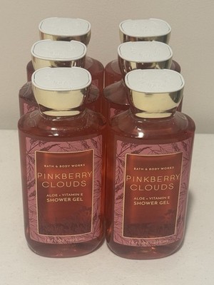 (2) Bath and Body Works Pinkberry Clouds 10oz Aloe & Vitamin E Shower Gel Wash
