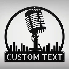 Custom Podcast Metal Wall Art Sign Personalized Home Decor Podcaster Gifts